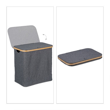 Relaxdays Wäschekorb mit Deckel 60 l
