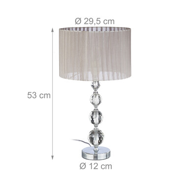 Relaxdays Nachttischlampe Kristall