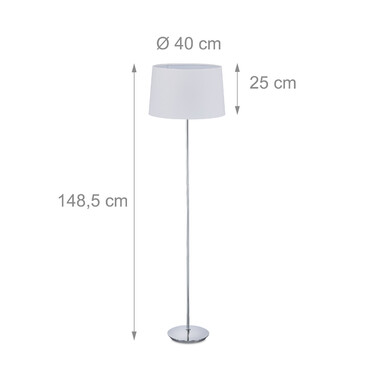 Relaxdays Stehlampe mit Stoffschirm