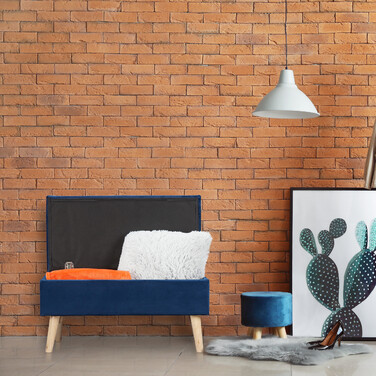 Relaxdays Samt Sitzbank mit Stauraum