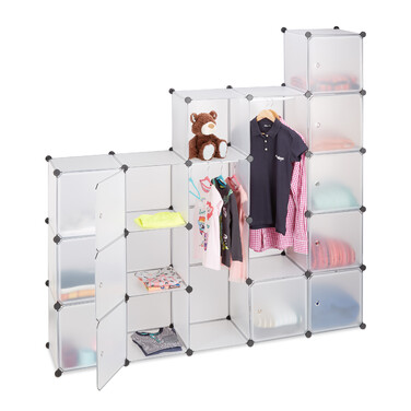 Relaxdays Kleiderschrank Stecksystem 14 Fächer