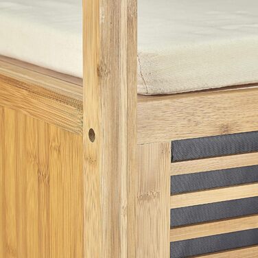 Relaxdays Sitzhocker mit Stauraum, Bambus, 46x50,5x50 cm, natur