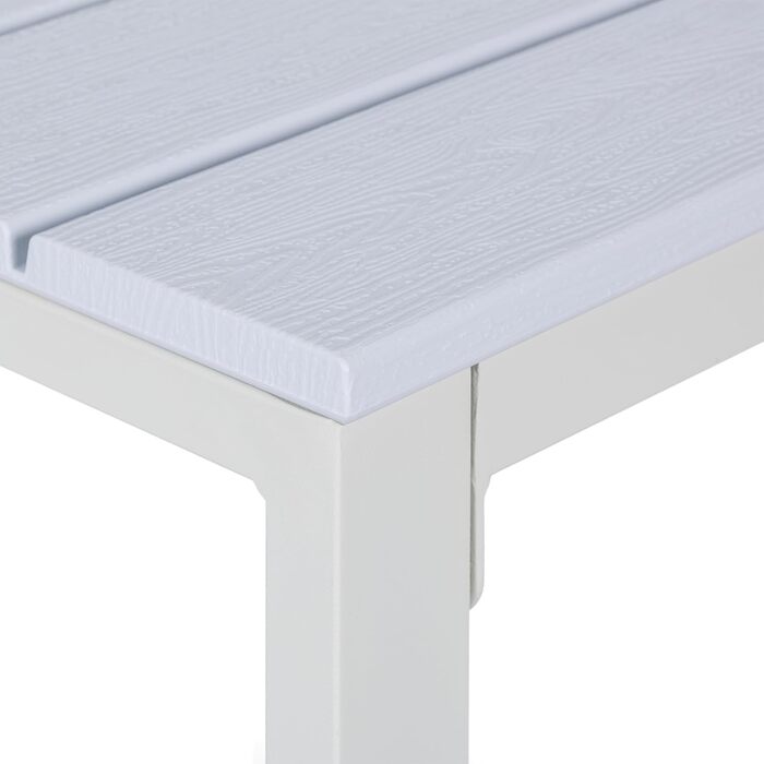 Relaxdays Beistelltisch Balkon, wetterfest, für Terrasse & Garten, 39x52x48 cm, Outdoortisch, Weiß
