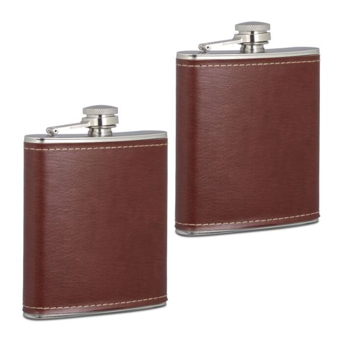 Relaxdays Flachmann 2er Set