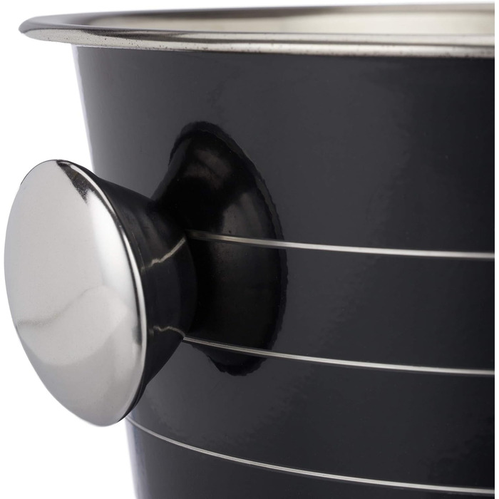 Relaxdays Cocktailset, 5-teilig: Shaker 500 ml, Eiseimer, Zange, Flaschenkühler, Barmaß, schwarz