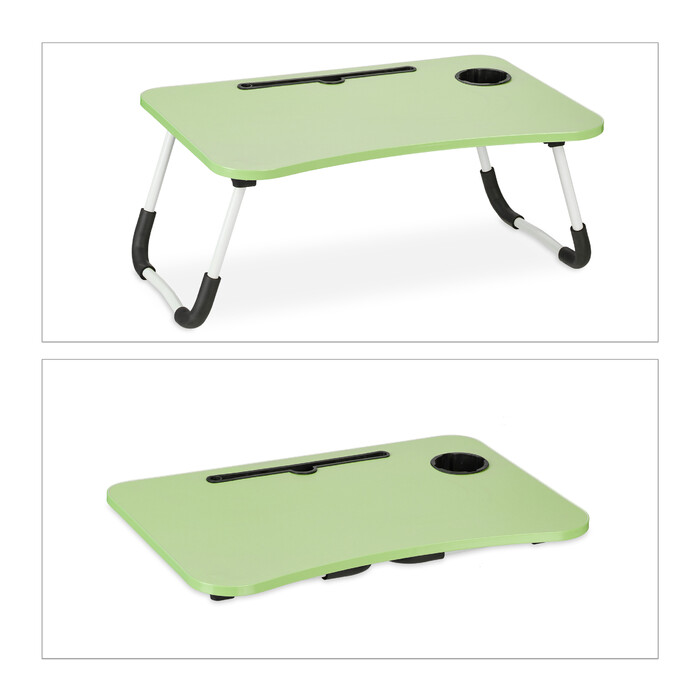 Relaxdays Laptoptisch mit Tablet- & Getränkehalter