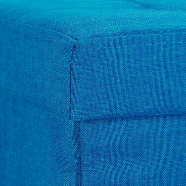 Relaxdays Faltbarer Sitzhocker, Sitzcube, Leinen, mit Deckel, 38x38x38 cm, Blau