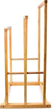Relaxdays Bambus Handtuchständer, 82,5x42x42,5 cm, treppenförmig, 3 Stangen, natur, Badaccessoire/Herrendiener