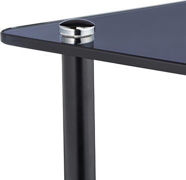 Relaxdays Beistelltisch, Couchtisch dreieckig, HBT 41x50x50 cm, Glas & Stahl, Wohnzimmer, Sofatisch modern, grau-schwarz