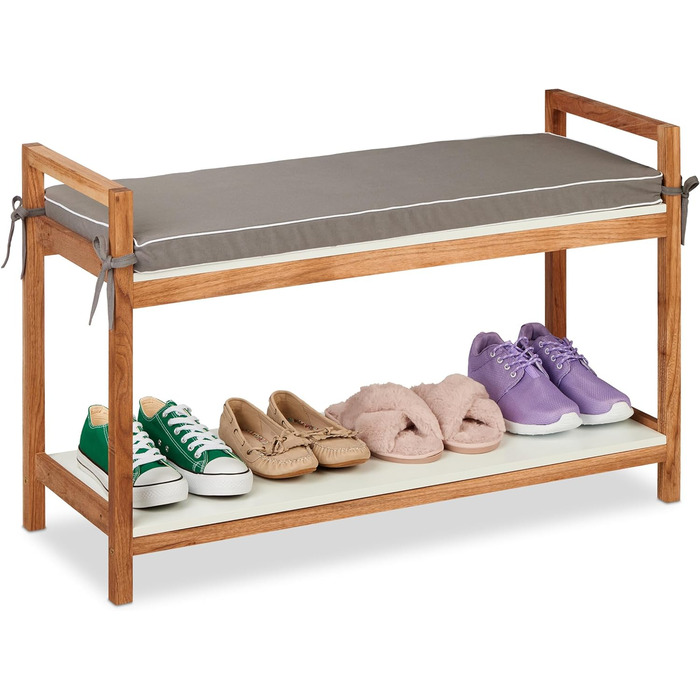Relaxdays Schuhbank, Schuhregal mit Sitzfläche