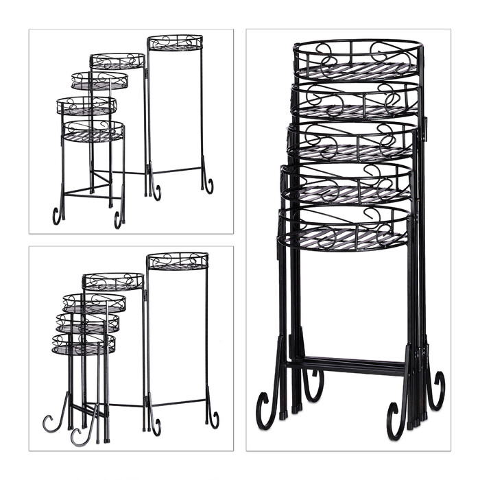 Relaxdays Blumentreppe Metall 5-stufig