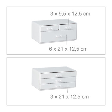 Relaxdays Kosmetikorganizer mit 6 Schubladen