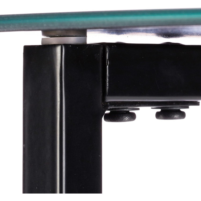 Relaxdays Schwarz Runder Beistelltisch aus Glas und Metall, dekorativer Loungetisch, HxBxT: 51 x 50 x 50 cm, in edlem, Standard