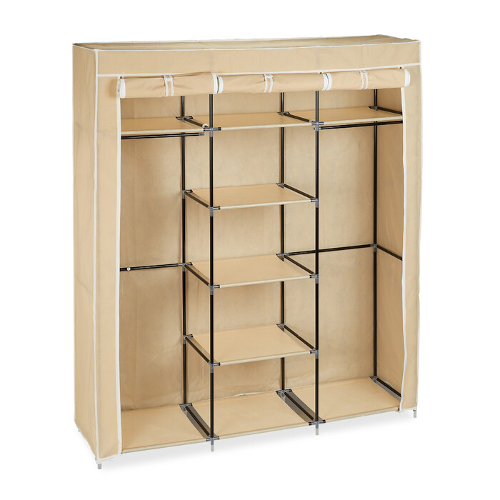 Relaxdays Stoffkleiderschrank XXL mit 9 Böden