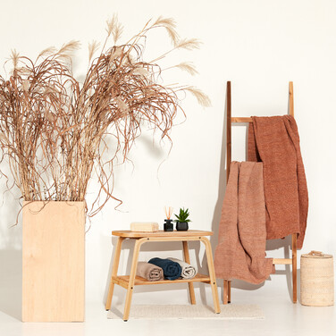 Relaxdays Bambus Sitzhocker