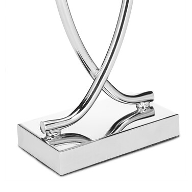 Relaxdays Tischlampe silber mit Schirm