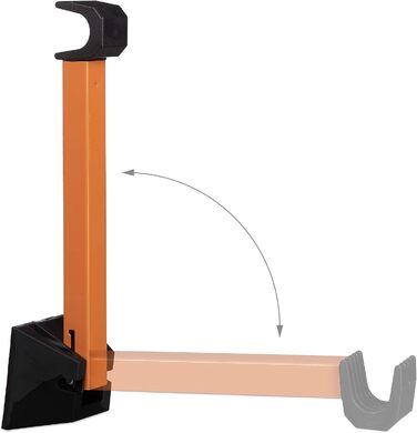 Relaxdays 6er Set Fahrrad Wandhalterung, Fahrradaufhängung, Fahrradwandhalter, Wand, HxBxT: 9,5 x 36 x 9,5 cm, orange-schwarz
