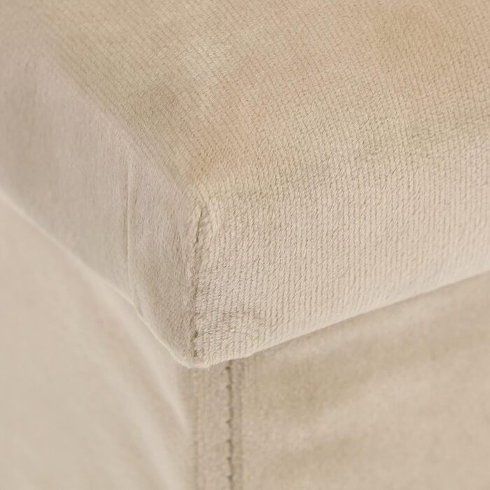 Relaxdays Sitzhocker, faltbar, 38x38x38 cm, Stauraum, MDF & Samt, Creme