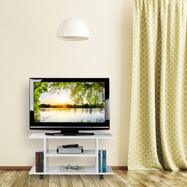 Relaxdays TV Board mit Rollen weiß