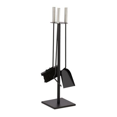 Relaxdays 4-teiliges Kaminbesteck in Schwarz