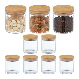 Relaxdays 9er Set Vorratsgläser mit Deckel 500 ml