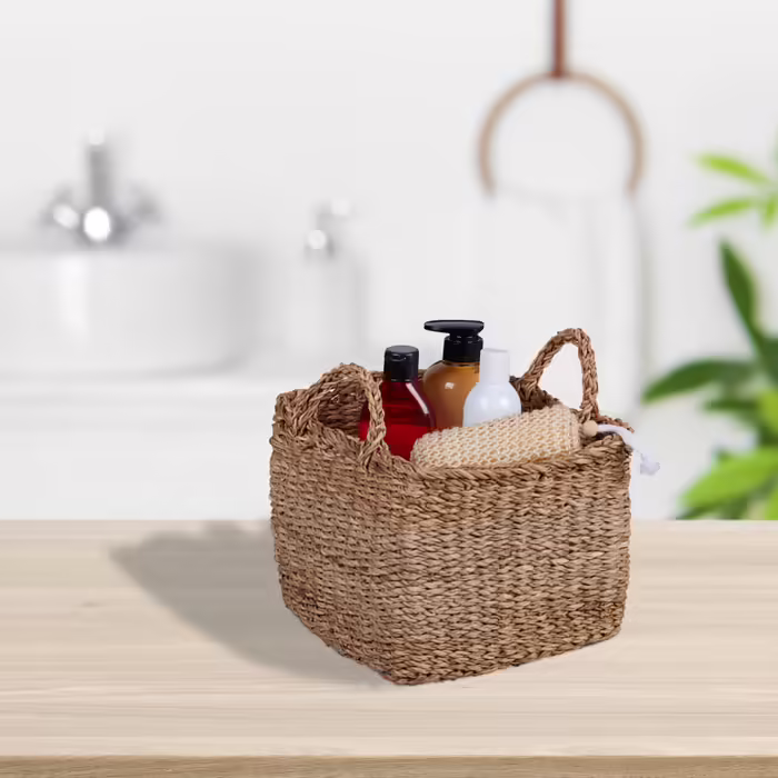 Relaxdays 3-tlg. Aufbewahrungskorb Set aus Seegras