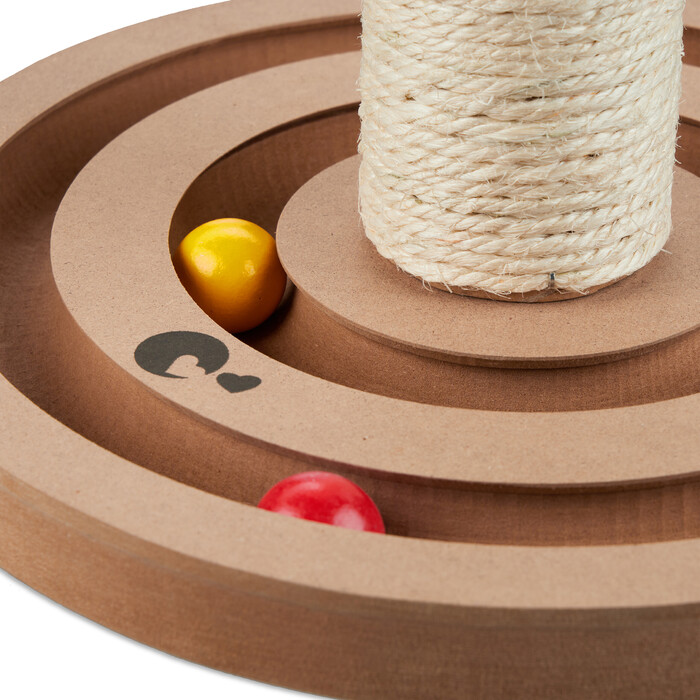 Relaxdays Kratzsäule mit Spielzeug