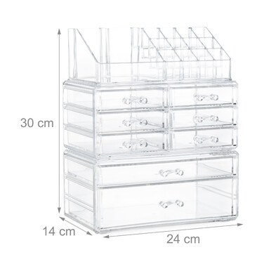 Relaxdays Make Up Organizer mit 8 Schubladen