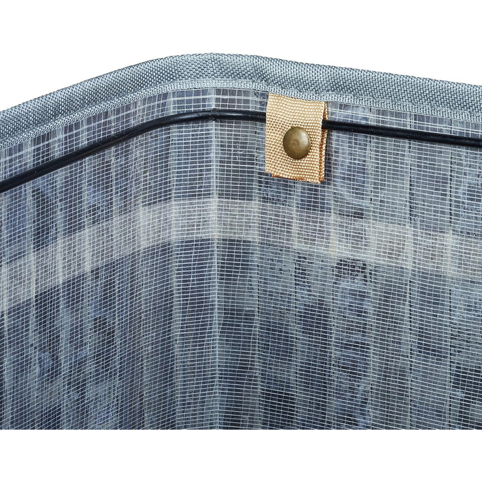 Wäschekorb Bambus, mit Deckel, XL, 83 L, faltbar, 65,5x43,5x33,5 cm, blau (Grau, Creme, 2)