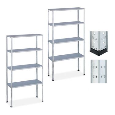 Relaxdays Verzinktes Schwerlastregal 2er Set