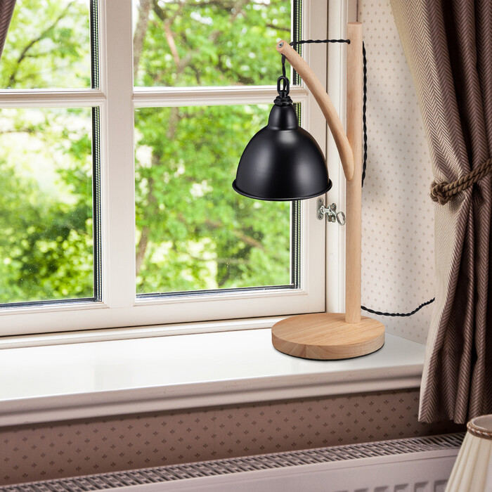 Relaxdays Tischlampe mit hängendem Lampenschirm