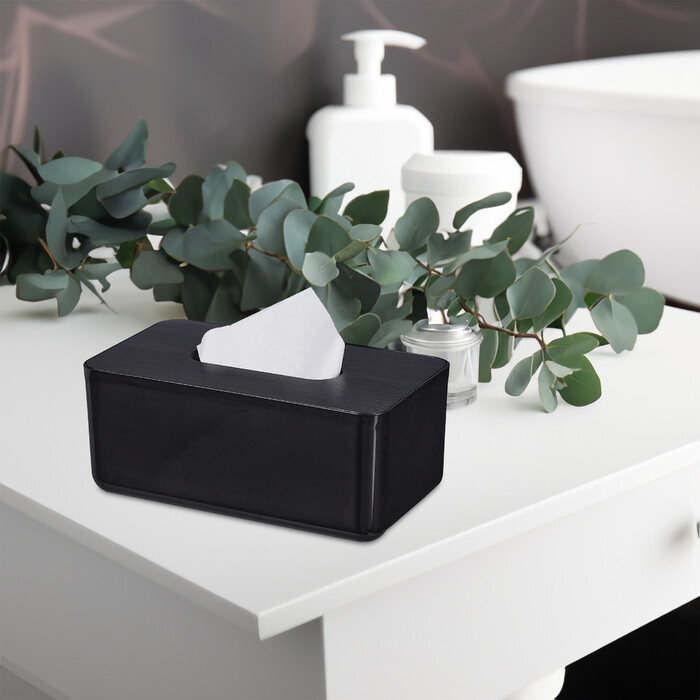 Relaxdays Tücherbox mit Bambusdeckel