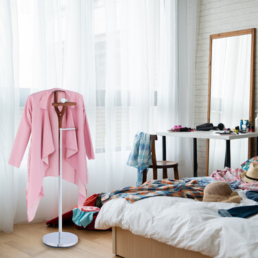 Relaxdays Herrendiener in Silber & Holzoptik
