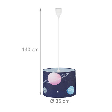 Relaxdays Hängelampe für Kinderzimmer Planeten