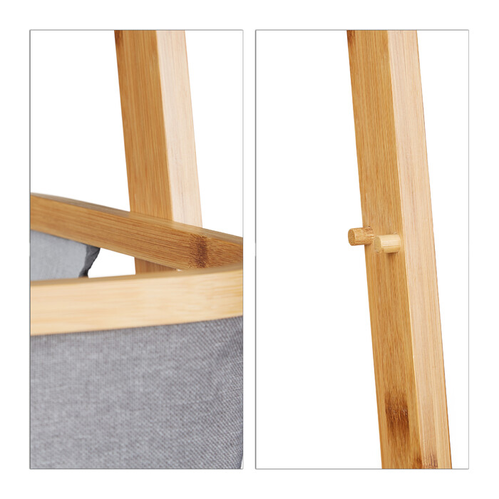 Relaxdays Handtuchhalter Bambus mit Wäschesack