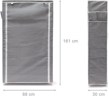 Relaxdays Schuhschrank VALENTIN - 161x88x30cm, 10 Ablagen, Stoffbezug, 45 Paar Schuhe, Anthrazit