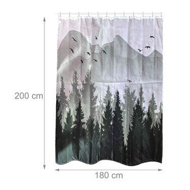 Relaxdays Duschvorhang 180x200 cm mit Motiv