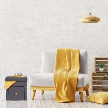 Relaxdays Faltbarer Sitzhocker mit Schublade