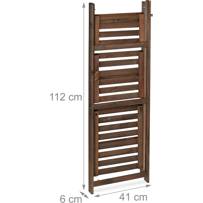 Relaxdays Blumentreppe, 2-stufig, klappbar, Holz, dunkelbraun, HBT: 51,5x41x24 cm