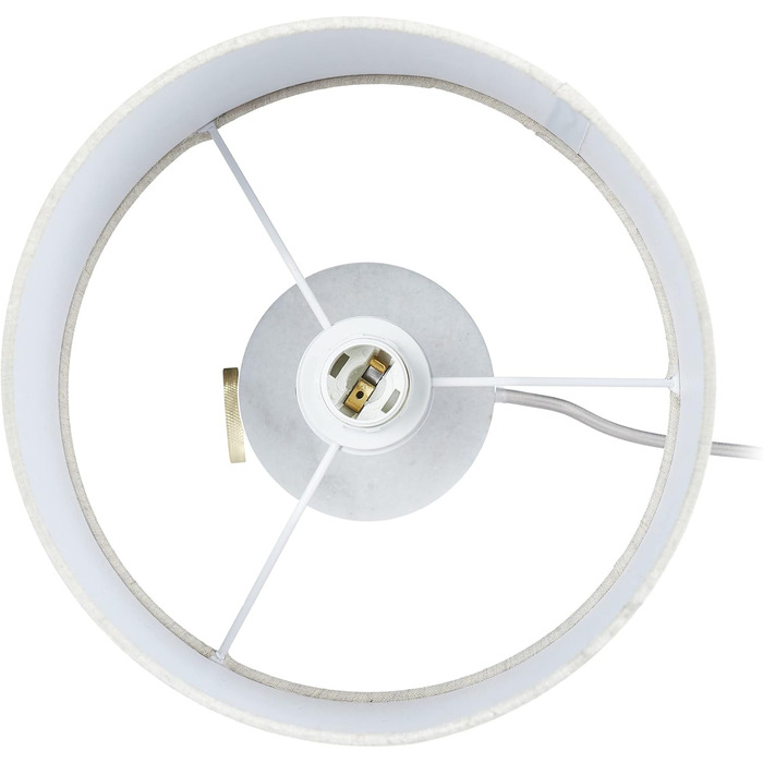 Relaxdays Tischlampe, Marmorfuß & Stoffschirm, E14-Fassung, dimmbare Nachttischlampe, H x D: 34,5 x 21 cm, (Weiß/Beige)