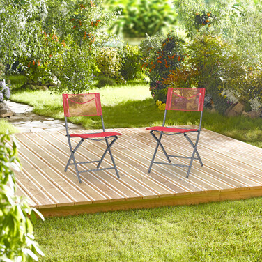 Relaxdays Klappbarer Gartenstuhl 2er Set rot