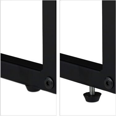 Relaxdays Konsolentisch, 80x110x38 cm, Industrial, Flur & Wohnzimmer, Metall & MDF, braun/schwarz
