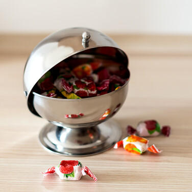 Relaxdays Zuckerdose SWEETY aus Edelstahl