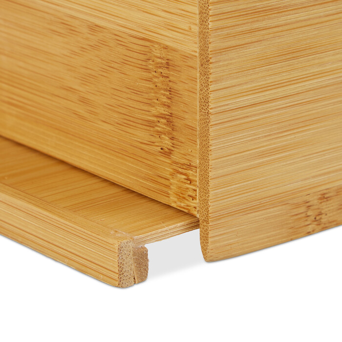 Relaxdays Kosmetiktücherbox Bambus 27,5 cm