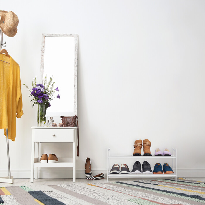 Relaxdays Stapelbares Schuhregal 2 Ebenen