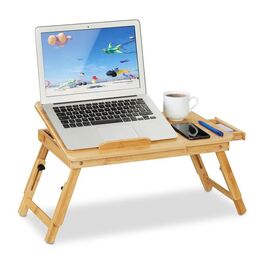 Relaxdays Klappbarer Laptoptisch aus Bambus