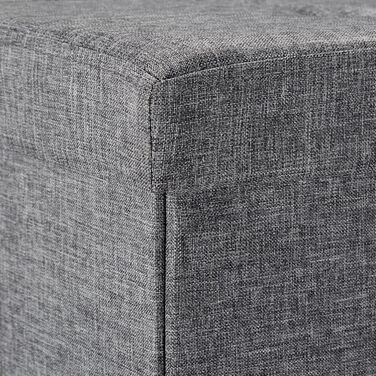 Relaxdays Faltbare Sitzbank XL mit Stauraum, 38x76x38 cm, Dunkelgrau