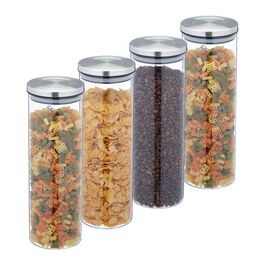 Relaxdays Vorratsgläser 4er Set je 1,6 Liter