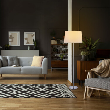 Relaxdays Stehlampe mit Stoffschirm