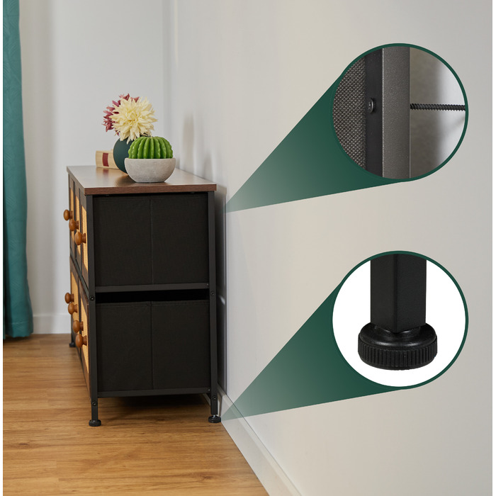 Relaxdays Kommode mit 5 Schubladen in Rattan-Optik